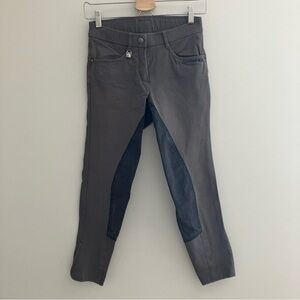 ROMFH Equestrian Breeches Full Seat Grey Womens Junior 26R (25 inch inseam)